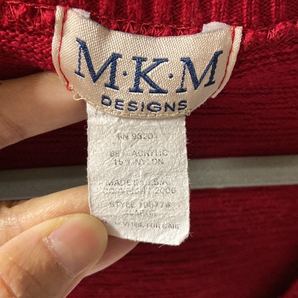 M.K.M Designs vintage red sweater size S - Picture 10 of 10